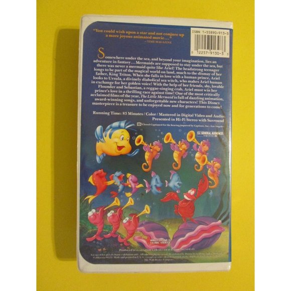 The Little Mermaid Disney BANNED COVER ART RARE VTG VINTAGE BLACK DIAMOND VHS - Picture 3 of 3